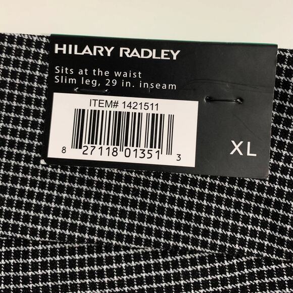 New Hilary Radley Pants Pull On Tummy Control Black White Check Women's XL - Picture 6 of 12